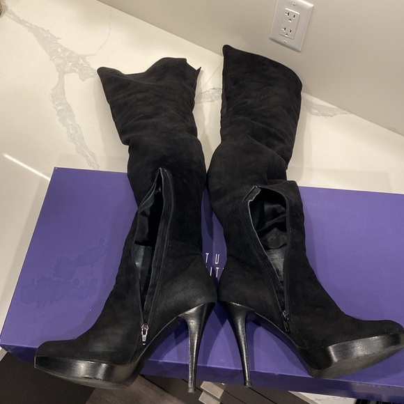 Stunning suede Platform Stuart Weitzman OTK thigh high heeled boots. - Picture 10 of 10